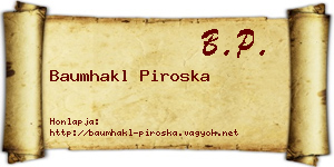 Baumhakl Piroska névjegykártya